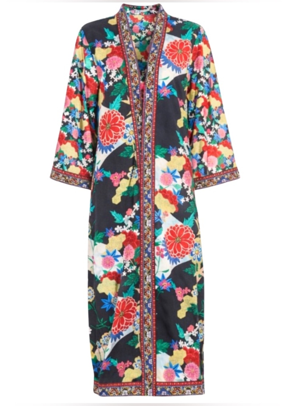 Alice + Olivia Floral Kimono Robe |  Statement Duster Jacket ML Resort Boho Luxe